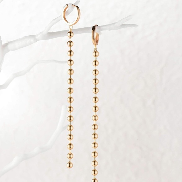 MYEARS Women Chain Earrings Gold Huggie Hoop Dangle Drop 14K Gold Filled Small - Picture 3 of 6